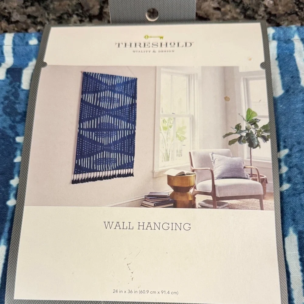 Threshold Navy and White Patterned Tapestry NWT